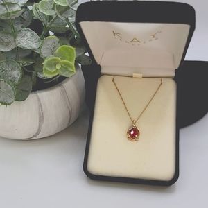 AUTHENTIC Gold ruby diamond necklace NWOT